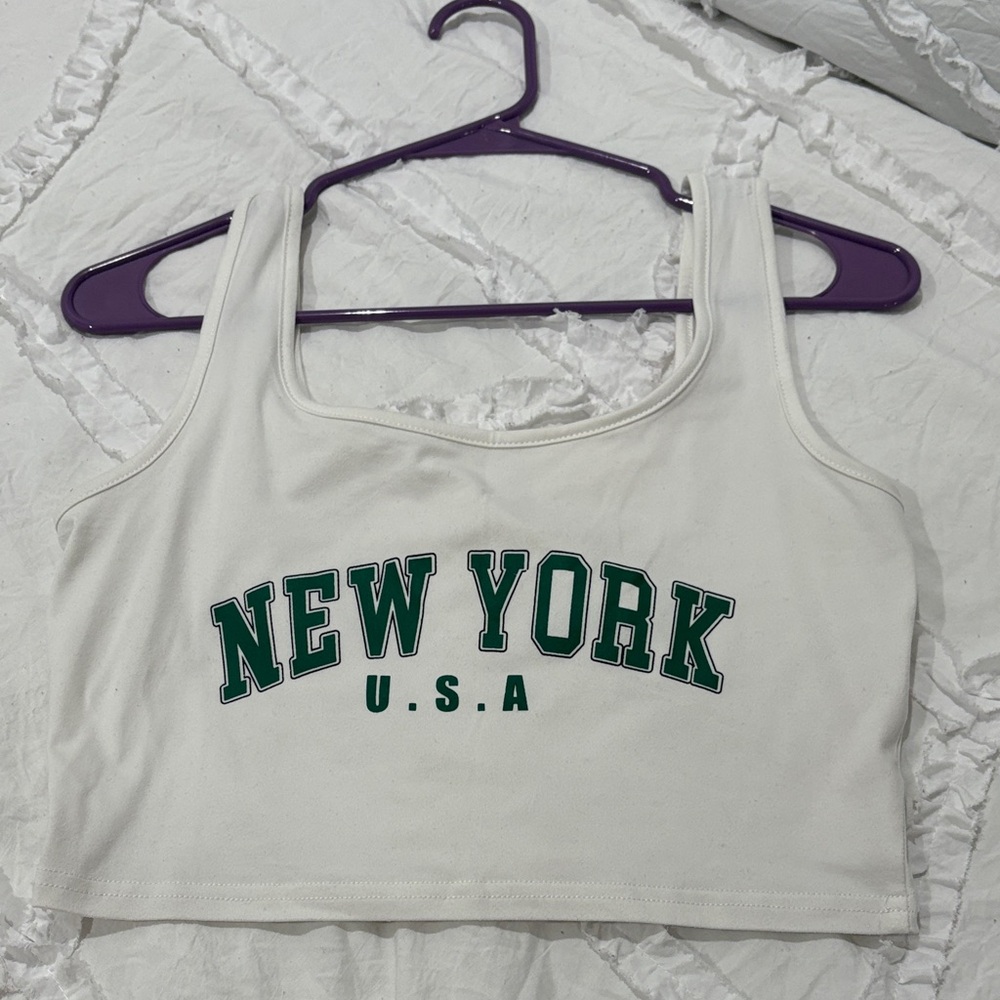 White new York cropped tank top -shein - doesn’t have tags (think it’s a medium)